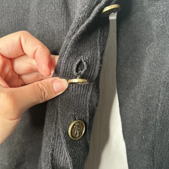 Coach Horse And Carriage Black Side Button Sweater Dress Women's Size X-Small XS - Picture 7 of 9